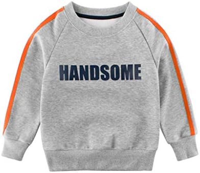 Детско деца бебешки момчиња дуксер писмо пулвер кошула топла зимска руно унисекс качулка пуловер