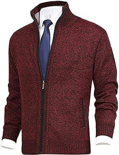 Спортски јакни за машки машка мода лабава кардиган топла јакна џемпер стојат јаки за плетење палто за плетење палто