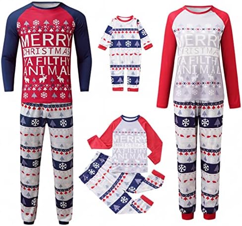 Xbkplo loungewear за спиење Божиќни пижами за семејство, семејни пижами за спиење за спиење Божиќни облеки за облека Парови подароци PA