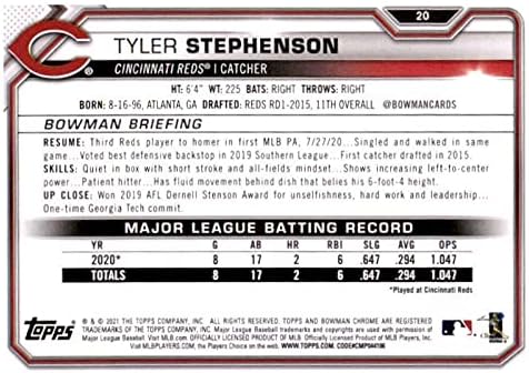 2021 Bowman 20 Tyler Stephenson NM-MT RC Rackie Reds