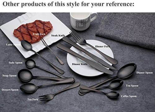 Homquen 6-парчиња сет ножеви од не'рѓосувачки челик, сет на црни ножеви за домашна кујна или ресторан