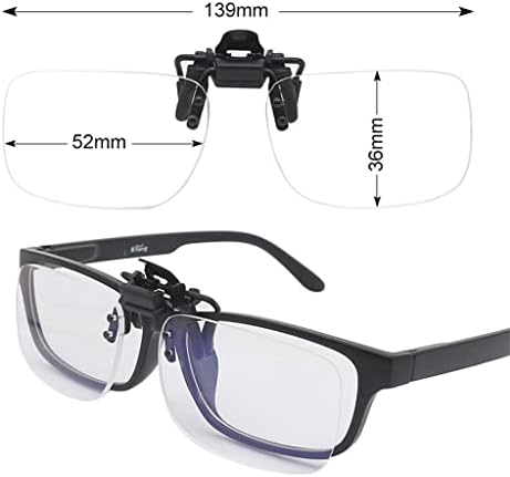 WXBDD -ла светлосни очила за читање на клип се превртуваат нагоре и надолу со рамка за лупа и лесна за носење погодна за читање