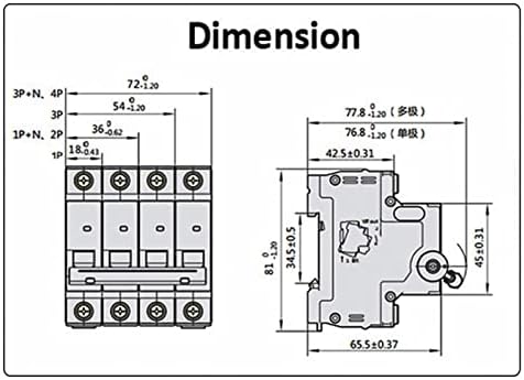 DJDLFA 1/2/3/4 Пол DIN Rail Mini Circuit Breaker Домаќинството за дистрибуција на воздухот Механичка опрема моторна заштита на моторната