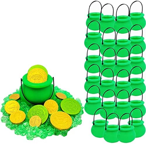 Chochkees Green Candy Cauldron Kettes, партиски материјали за украсување, инчи на Свети Патрик, 3