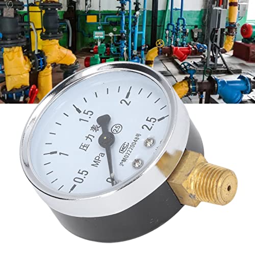 Мерач на притисок на вода, висока точност шок -отпорен 1/4in NPT вакуумски мерачи за притисок на воздухот за притисок на водата