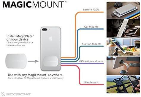 Комплет за замена на плочата Scosche MPRNDRK -SP MagicMount Телефон - За држач за монтирање на магнетски автомобил со дополнителна