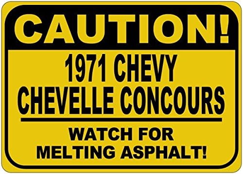 1971 71 CHEVY CHEVELLE CONCOURS Внимание Топење Асфалт Знак-12 x 18 Инчи