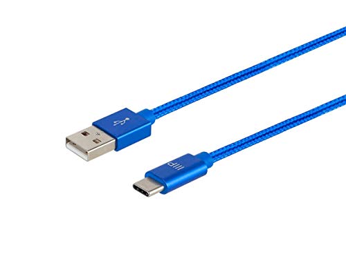 Monoprice USB 2.0 Type -C до Type -A Charge и Sync Најлон -плетенка кабел - 3 стапки - бело, брзо полнење, до 3 засилувачи/60