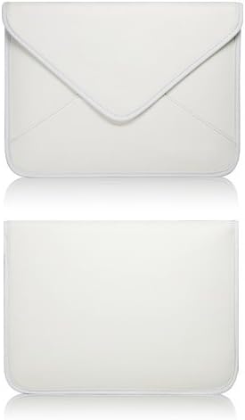 Boxwave Case компатибилен со Alcatel 1T 10 - Елитна кожна торбичка за месинџер, синтетички кожен покритие дизајн на пликови - бел слонова коска