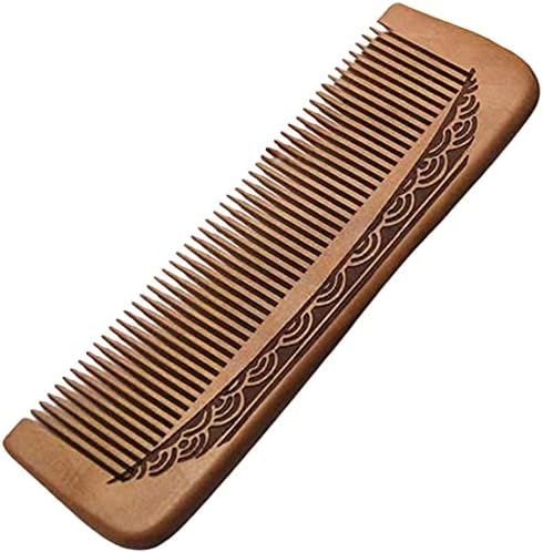 AOOF без статична дрвена масажа чешел за коса од природна праска чешел од дрво фино заби четка за коса стилизирање на коса.