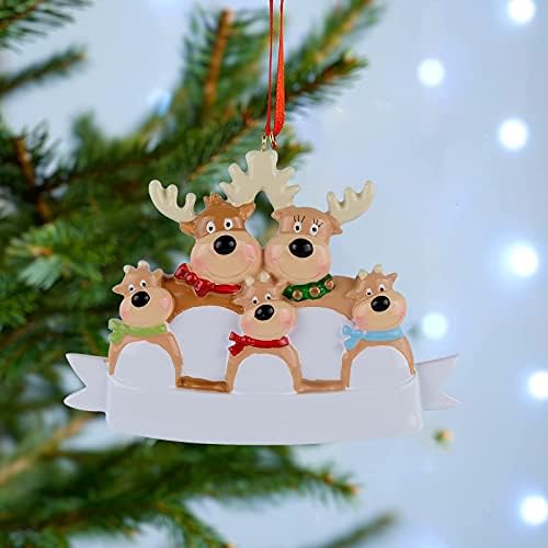 Фигурини дома украс украс украс дрво персонализирано 2021 елени болни празници за семејство украси Божиќ Божиќ Божиќно украсување