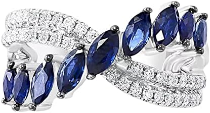 Подарок Дијамант годишнина прстен за прстен за прстен за невестински роденден Темна капка женска ангажман на кристална вода