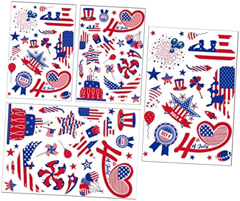 Абаодам 3 Листови Независни Налепници За Прозорци За Сонце Декор За Американско Знаме Налепници За Американско Знаме Отстранливи Налепници За