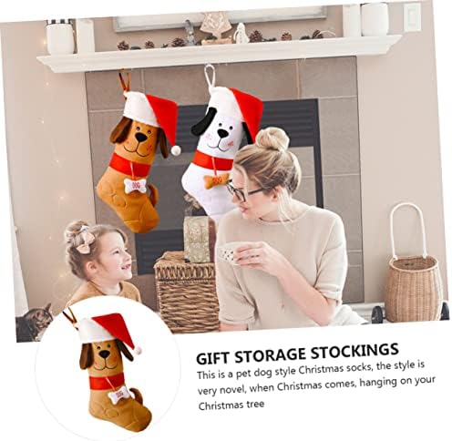 Зеродеко 1 п.п. Божиќно куче Коска за порибување камин виси чорапи што висат Божиќни чорапи Божиќни камиони за порибување бонбони за добра торби