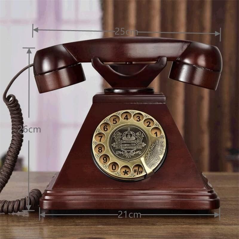 Quul Antique Rotary Dial Fixed Телефон Европско цврсто дрво ретро фиксна телефонска канцеларија телефони телефони