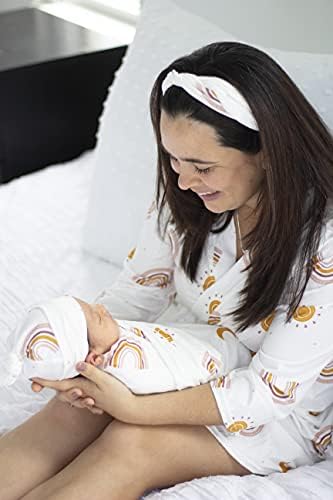 Мама О часовници породилно облеката и бебето за бебиња, млеко свила што одговара на облеката за испорака и обвивката за мама за мама и бебе