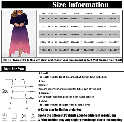 Nokmopo есенски фустани за жени модна чипка зашивање на рифла со долги ракави без ракав фустан за фустан Макси фустан