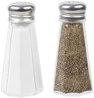 Шајкери со сол и бибер, 3 мл., Залишен стаклен сол и пипер шејкер со врвот на печурки од не'рѓосувачки челик