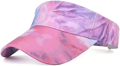 Врзана боја Сонце визир капа за жени мажи за модни спортови за визир Капчиња прилагодливи капаци за бејзбол лето сонце капи УВ заштита