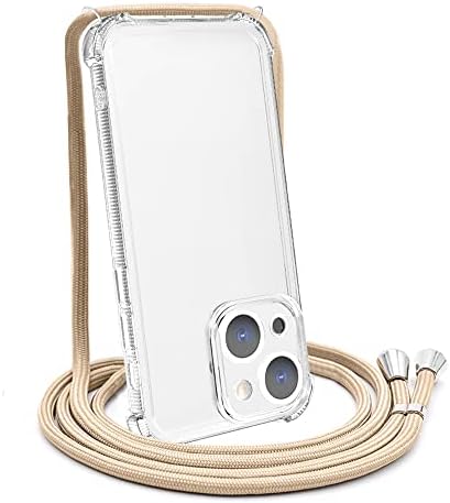 Yespure iphone 14 Plus Crossbody Case со заштитник на фотоапаратот, чист мек тенок TPU анти-жолт анти-гребен шок-заштитен заштитен заштитен