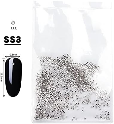 SS3 -SS50 Flatback Clear Crystal Glass Nail Art Rhinestone Nail Strass SIX SIXING NON ​​FIX RHINESTONT LOPIL -