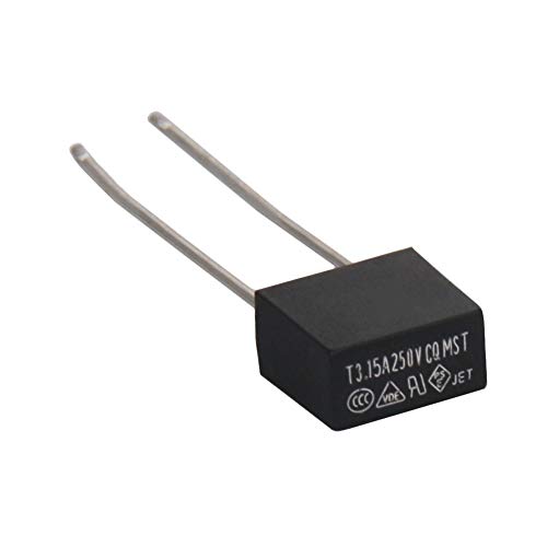 Fielect 30pcs натопи монтиран минијатурен квадрат бавен удар микро осигурувач Електричен инструмент осигурувач T3.15A 3.15A 250V црна