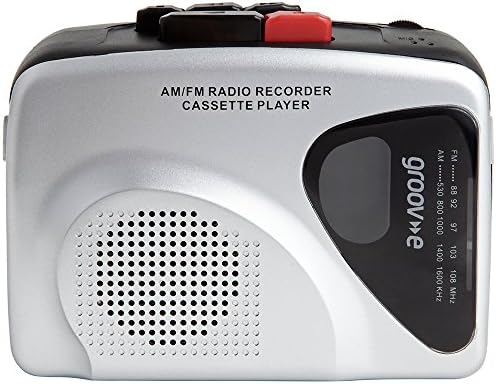 GROOV-E GVPS525SR Преносен ретро Личен касета плеер и рекордер со вграден звучник и микрофон, АМ/ФМ радио, вклучени 3,5 мм за слушалки