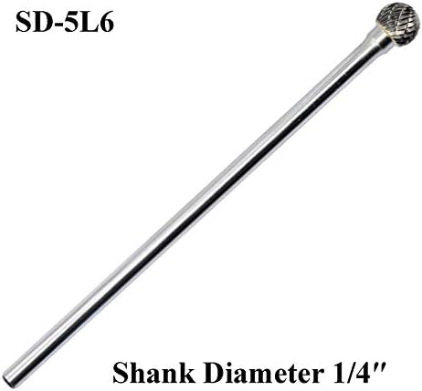 SD-5L6 волфрам карбид закопана издолжена форма на ротирачка датотека во форма на топка со двојно намалување со 1/4'''shank за бит за