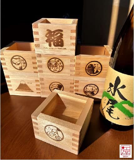 Едоја Хиноки дрвени чаши јапонски кутии Масу со јапонски среќен бренд направен во Јапонија