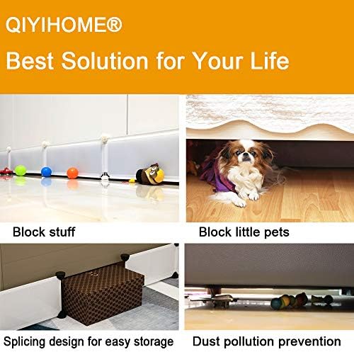 QiyiHome под блокатор на кревет, браник со јаз за под кревет, престанете да се одвиваат под кревет или кауч за софа, блокатор на играчки