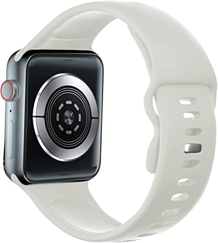 TopBang компатибилен со Apple Watch Band 42mm 44mm 45mm за жени мажи, iWatch Silica Gel Band мека прилагодлива замена на Apple Watch
