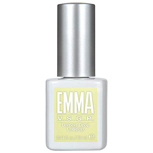 Полска за гел за убавина Ема, долготрајна боја на нокти, 12+ бесплатна формула, веган и без суровост, лимон лимон, 0,44 fl. Оз.