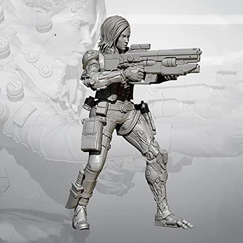 Etriye 75mm 1/24 смола Војник модел Sci-Fi Механички женски воин воин Диекаст Модел на модели /XC679