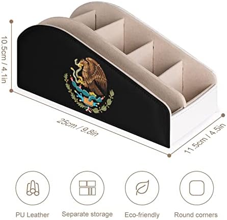 Мексико знамето на далечински управувач на орел за далечински управувач PU кожен организатор за складирање кутија за домашна десктоп