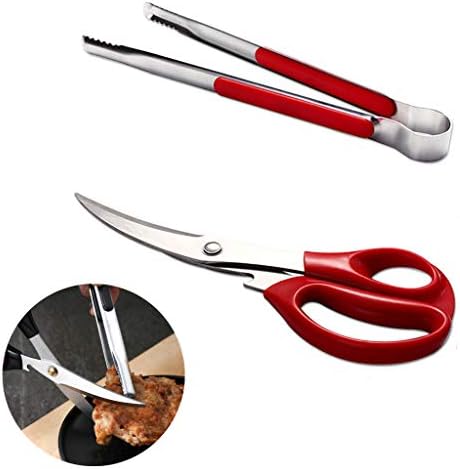Корејски ножици за скара и сет за клип, BBQ ножици BBQ Longs, кујнски ножици, ножици за готвење, ножици за писа, ергономски ножици за ножици