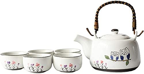 Lianxiao - Травел чај поставува чај сет за возрасни порцелански чај комплети за чај чај од кунгфу чај со инфузер и 4 чаши чај