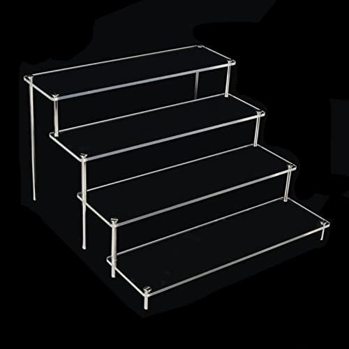 Case 2x кутија за акрилен дисплеј, јасни чекори на countertop, полица за организатор за бројки, модели, складирање на кукли, стабилна
