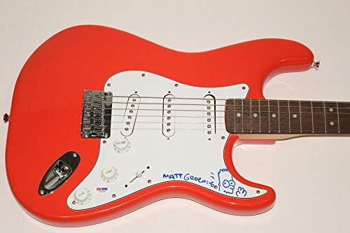 Мет Гронинг потпишана автограм Фендер електрична гитара w/simpsons скица PSA
