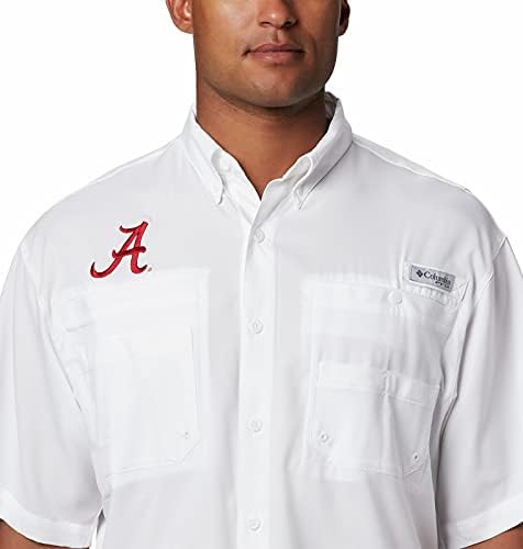 Колумбија НЦАА Алабама Кримсон плима и машка маица со кратки ракави, голема, ала - бела