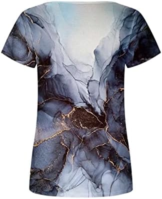 Женски кратки ракави врвови цветни графички лабави збирки блузи маички vneck scoop вратот спандекс дневна есен летни врвови