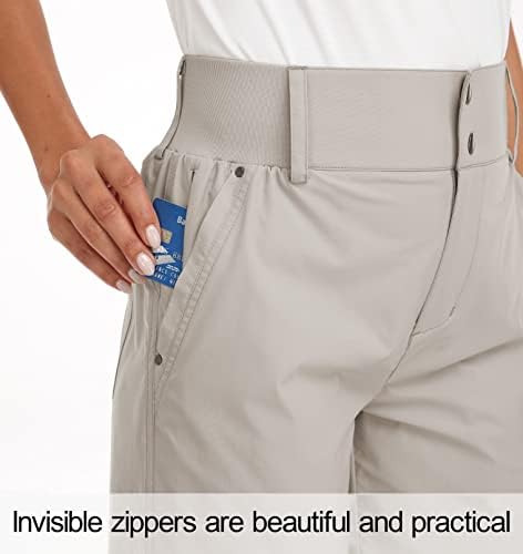 Shortsенски шорцеви за пешачење за голф Брзи суви 5 инчи високи шорцеви за истегнување на половината со џебови лесни за жени случајно лето