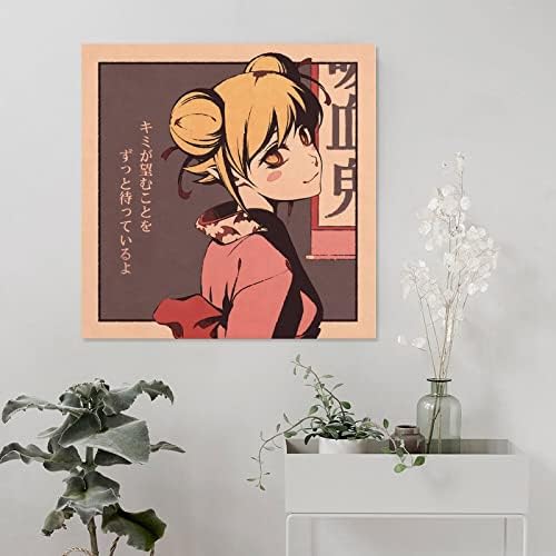 Bakemonogatari Monogatari Series Oshino Shinobu постер декоративно сликарство платно wallидни постери и уметничка слика печати модерни семејни спални украси постери 16x16inch