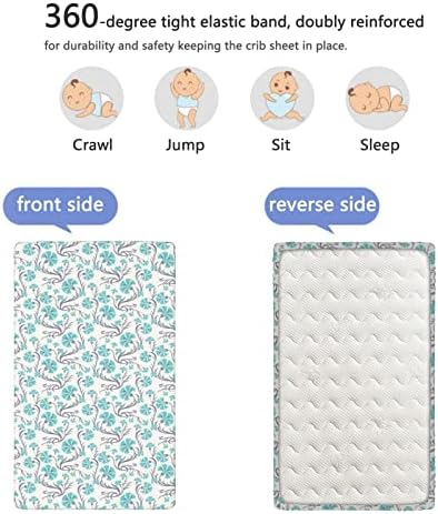 Ретро тематски вграден креветче за креветчиња, стандарден сад за душек за креветчиња, мек за деца, вграден лист за момчиња за момчиња,