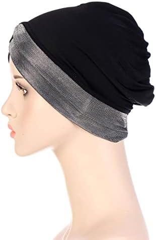 Женски случајни капачиња капаче капаче за глава, муслимански турбански череп капачиња, бени капи за жени со глава на турбан додатоци на капачето