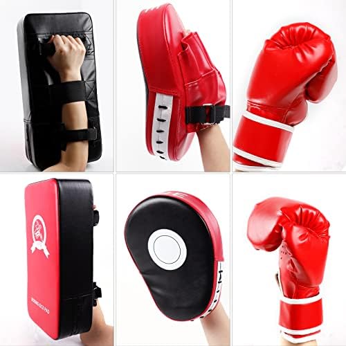 3-во-1 боксерска опрема за пробивање ракавици миттови пакет сет за деца карате митс подлога за почетници рампа за млади за младински боксерски