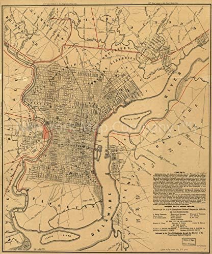 1858 мапа | Посветен на градот Филаделфија преку директорите на Пенсилванија Р.