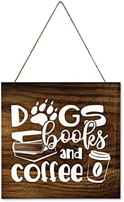 Книги за кучиња и знак за дрво од дрво смешно цитат куче мама подарок подарок дрвен плакета дома декоративно виси знак дрвен wallиден