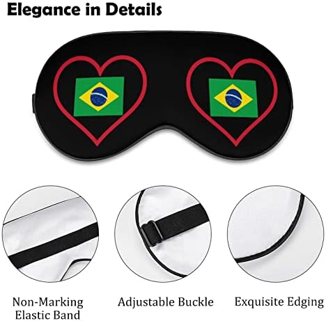 Loveубов бразили црвено срце маска за спиење мека маска за очи со преносни очи со прилагодлива лента за мажи жени