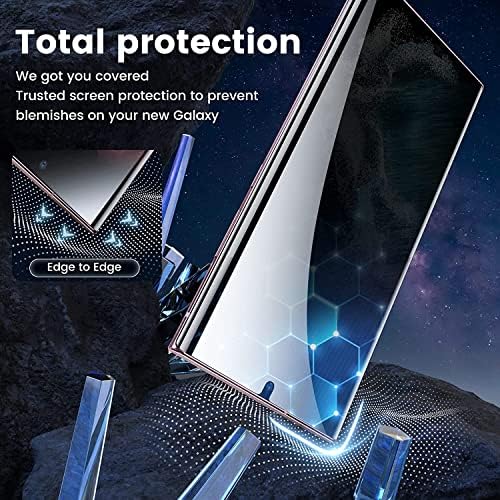 Easges [2 + 2 пакет] Заштитник на екранот за приватност за Samsung Galaxy S23 5G [Поддршка отклучување на отпечатоци од прсти], анти-шпионски