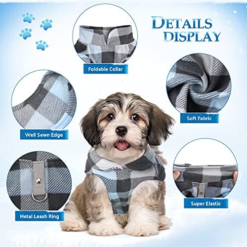 4 парчиња меко руно елек со поводник прстен ткаенина кучиња џемпер камуфлажа карирано зимско руно елек кучиња пулвер јакна топла миленичиња кучиња